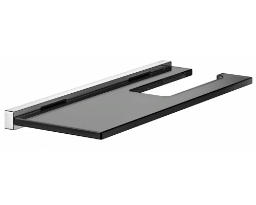 Держатель для туалетной бумаги с полочкой Keuco Edition 90 Square, хром/дымчатое стекло, 19173018000