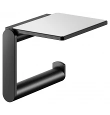 Держатель туалетной бумаги с полкой для телефона Keuco Plan, черный матовый, 14973370000