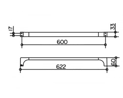 Полотенцедержатель Keuco Edition 11, 60 см, 11101 010600, хром