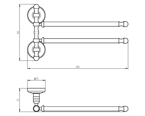 Полотенцедержатель Migliore Mirella, 34 см