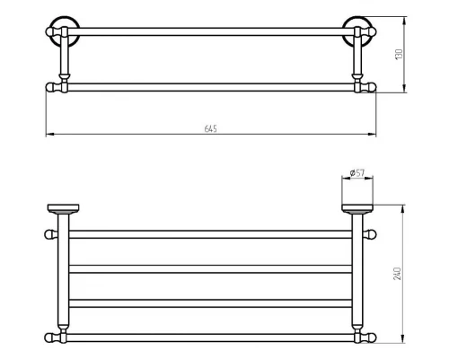 Полка-держатель для полотенец Migliore Mirella 17249, 60 см