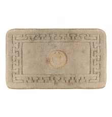 Коврик для ванной комнаты Migliore, вышивка логотип АФИНА, капучино, окантовка золото, 60 х 100 см, 30786