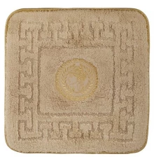 Коврик для ванной комнаты Migliore, вышивка логотип АФИНА, капучино, окантовка золото, 60 х 60 см, 30787