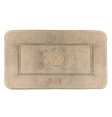 Коврик для ванной комнаты Migliore, вышивка логотип MIGLIORE, капучино, окантовка золото, 60 х 100 см, 30782