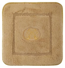 Коврик для ванной комнаты Migliore, вышивка логотип MIGLIORE, капучино, окантовка золото, 60 х 60 см, 30783