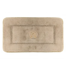 Коврик для ванной комнаты Migliore, вышивка логотип MIGLIORE, капучино, окантовка золото, 70 х 140 см, 30781