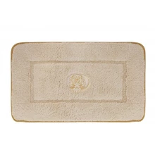 Коврик для ванной комнаты Migliore, вышивка логотип MIGLIORE, кремовый, окантовка золото, 60 х 100 см, 30770