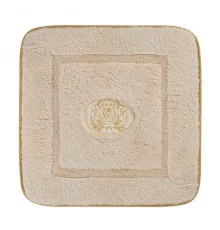 Коврик для ванной комнаты Migliore, вышивка логотип MIGLIORE, кремовый, окантовка золото, 60 х 60 см, 30771