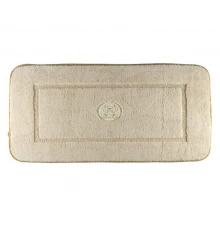 Коврик для ванной комнаты Migliore, вышивка логотип MIGLIORE, кремовый, окантовка золото, 70 х 140 см, 30769