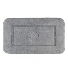 Коврик для ванной комнаты Migliore, вышивка логотип MIGLIORE, серый, окантовка серебро, 60 х 100 см, 30760