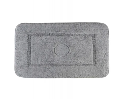 Коврик для ванной комнаты Migliore, вышивка логотип MIGLIORE, серый, окантовка серебро, 60 х 100 см, 30760