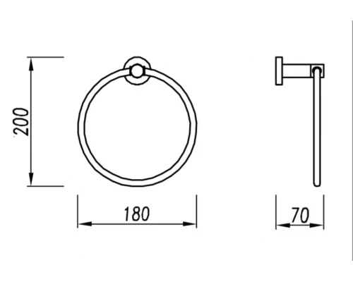Полотенцедержатель кольцо Omnires Modern Project MP60230CR круглая, 20 см, хром Elit-san.ru