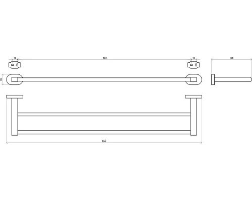 Полотенцедержатель двойной Ravak Chrome CR 320.00, 65 см, хром, X07P193