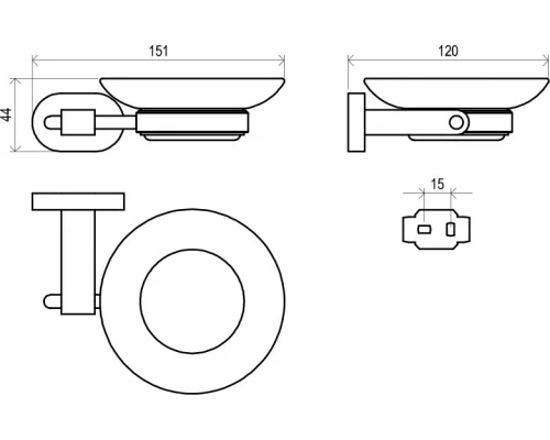 Держатель с мыльницей Ravak Chrome CR 200.00, хром, X07P187