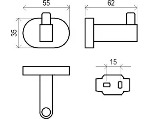 Крючок одинарный Ravak Chrome CR 110.00, хром, X07P320