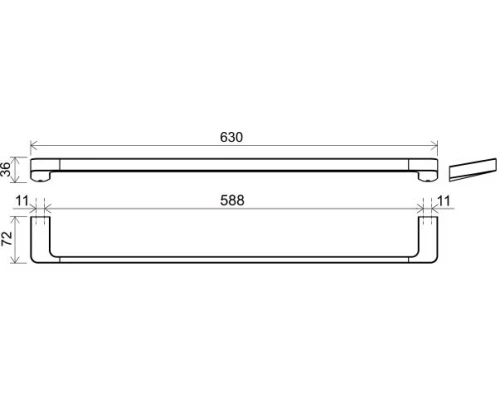 Полотенцедержатель Ravak 10° TD 310.00, 63 см, хром, X07P325