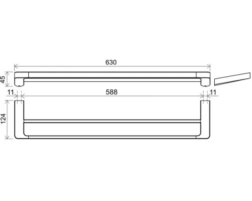 Полотенцедержатель Ravak 10° TD 320.00, 63 см, хром, X07P326