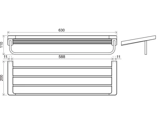 Полотенцедержатель Ravak 10° TD 330.00, 63 см, хром, X07P327