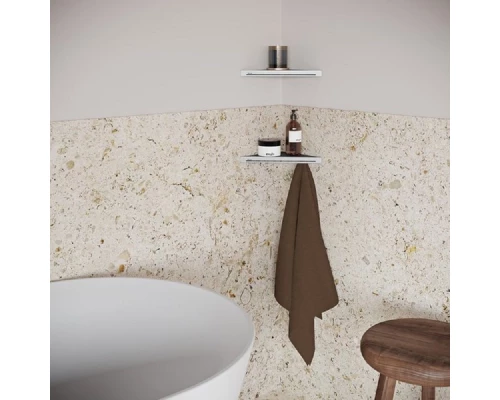 Полка алюминиевая Ravak Slim C 29 см, угловая, с крючками, сатин/хром, X07P578