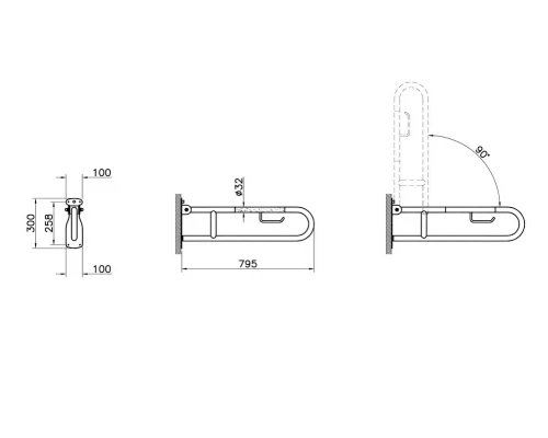 Поручень Vitra Arkitekta подъёмный, хром, A44468