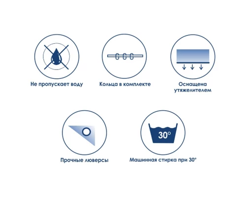 Штора для ванной WasserKraft  SC-30401 180 x 200 см навесная