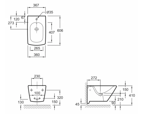 Биде Jacob Delafon Escale E1298-00 подвесное