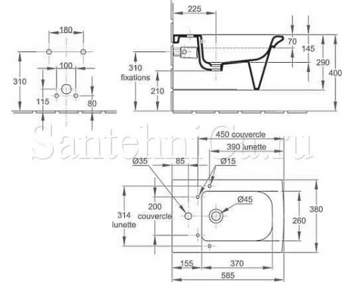 Биде Jacob Delafon Stillness E1304-00 подвесное