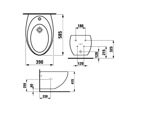 Биде Laufen Alessi 8.3097.1.400.304.1 подвесное