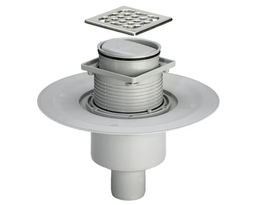 Трап Viega Advantix 583224, 100 x 100 мм, с сухим затвором, с решеткой из нержавеющей стали