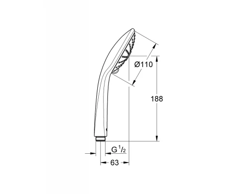 Ручной душ Grohe Euphoria, 27221000 Massage, 3-х режимная, Ø110 мм