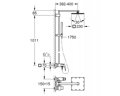 Душевая система Grohe Eurocube 23147001 для душа