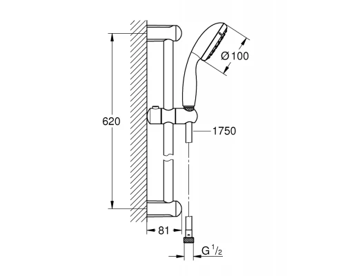 Душевой гарнитур Grohe Tempesta New 100 27853001