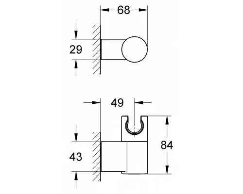 Настенный держатель Grohe Rainshower 27055000 регулируемый