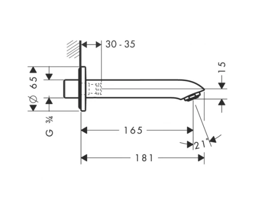 Излив Hansgrohe Metris 31494000 на ванну