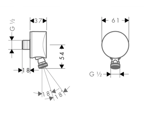 Шланговое подсоединение Hansgrohe FixFit S, хром, 27506000