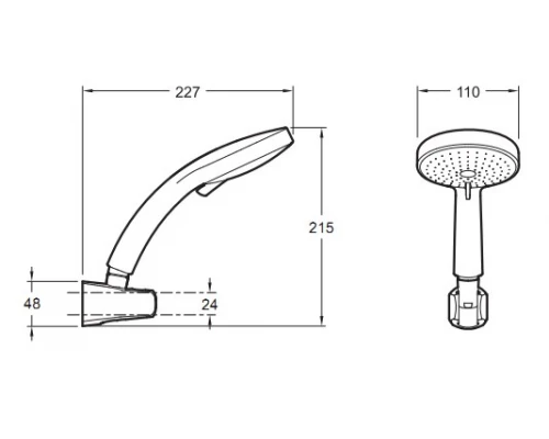 Душевой гарнитур Jacob Delafon Citrus E12917-CP, хром