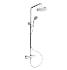 Душевая система Jacob Delafon July E45716-CP с термостатическим смесителем, верхний душ круглый