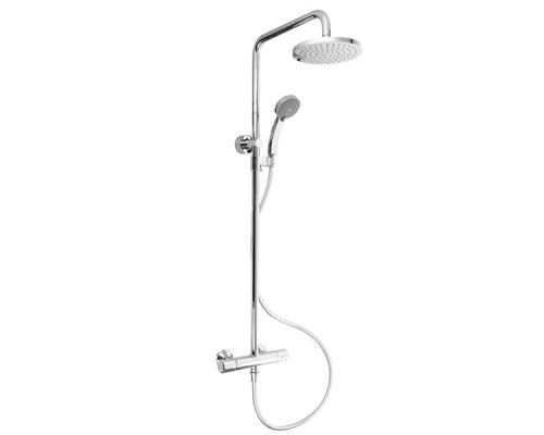 Душевая система Jacob Delafon July E45716-CP с термостатическим смесителем, верхний душ круглый