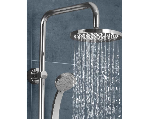 Душевая система Jacob Delafon July E45716-CP с термостатическим смесителем, верхний душ круглый