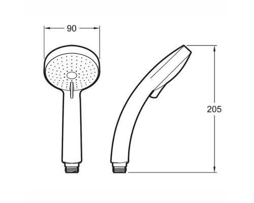 Душевая система Jacob Delafon July E45716-CP с термостатическим смесителем, верхний душ круглый