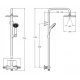 Душевая система Jacob Delafon July E5523-CP с термостатическим смесителем, верхний душ квадратный