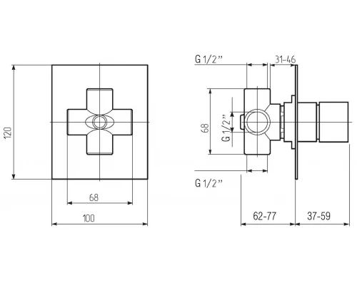 Девиатор Migliore Kvant 18127 3-х позиционный, хром