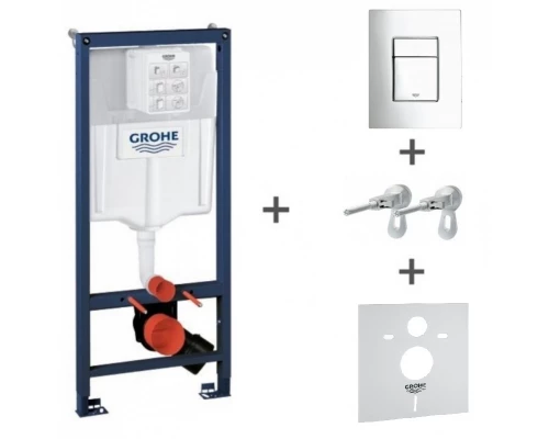 Инсталляция Grohe Rapid SL 38775001 в комплекте с крепежом и кнопкой