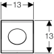 Клавиша смыва Geberit Sigma Type 01, бесконтактная, сенсорная, работа от батарей, для писсуара, 116.031.21.5