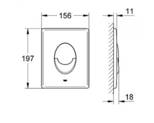 Кнопка для инсталляции Grohe Skate Air 38505SH0, вертикальная, белая