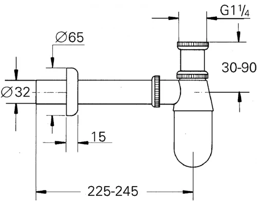 Сифон для раковины Grohe Others 28920000 хром, ø32