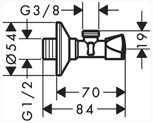 Угловой вентиль Hansgrohe 13902000