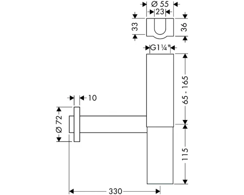 Сифон для раковины Hansgrohe Flowstar 52100000, хром, ø32