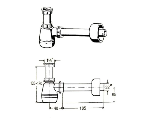 Сифон для биде Viega 120337