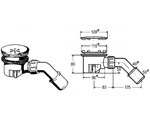Сифон для душевого поддона Viega Tempoplex 364786